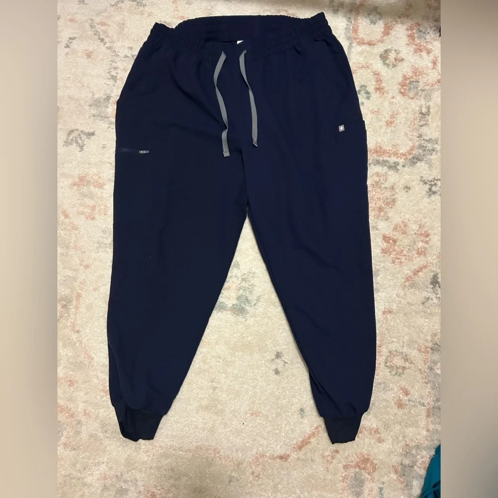 Womens FIGS navy blue high waisted Uman jogger scrub pants size 3XL - Picture 2 of 6
